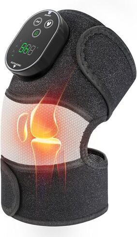 Cordless Heated Knee Massager, FSA Eligible 3-in-1 Electric Knee Massager with Heat for Knee Heating Pad Elbow Shoulder Pain Relief Wrap with 3 Vibration & 6 Heating Modes in Saudi Arabia
