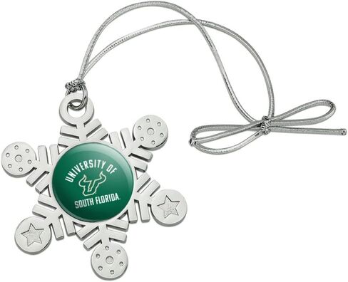 الرسومات والمزيد شعار جامعة جنوب فلوريدا بولز زينة شجرة عيد الميلاد المعدنية على شكل ندفة الثلج in Kuwait