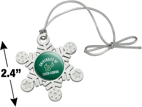 الرسومات والمزيد شعار جامعة جنوب فلوريدا بولز زينة شجرة عيد الميلاد المعدنية على شكل ندفة الثلج in Kuwait