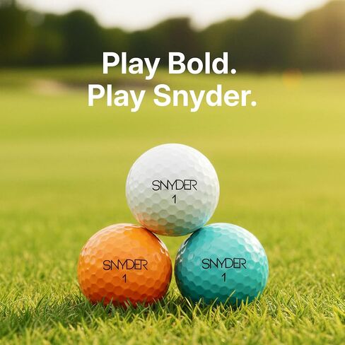 Snyder USA Speed Golf Balls - 3-Piece Construction Distance Golf Balls, 342 Dimples, 80 Compression, High Visibility Colored Golf Balls 12 Pack in Saudi Arabia
