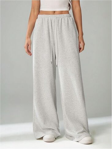 GORGLITTER Women's Wide Leg Sweatpants Gym Workout Sweatpants Low Waisted Baggy Pants Athletic Joggers in Saudi Arabia