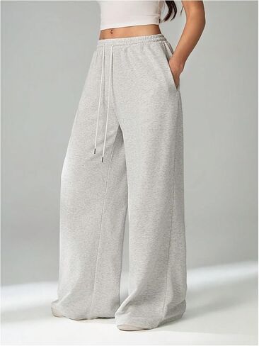 GORGLITTER Women's Wide Leg Sweatpants Gym Workout Sweatpants Low Waisted Baggy Pants Athletic Joggers in Saudi Arabia