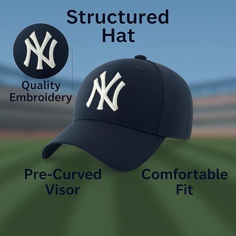 Officially Licensed New York Navy Blue MVP Baseball Hat Classic Adjustable Embroidered NY White Team Logo Structured Cap in Saudi Arabia