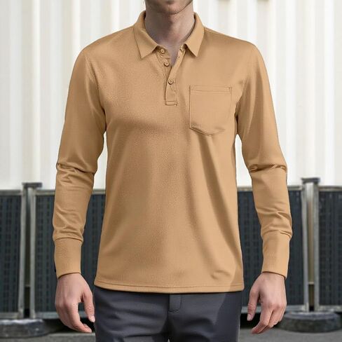Mens Fashion Polo Shirts Casual Cotton Golf Shirts Performance Classic Polo Shirts for Men in Saudi Arabia