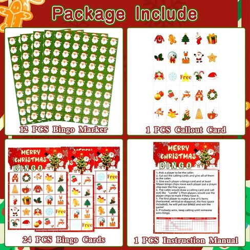 لعبة بطاقات عيد الميلاد البنغو 24 لاعبًا لعبة عيد الميلاد البنغو للبالغين ألعاب حفلات عيد الميلاد ألعاب عيد الميلاد لعيد الميلاد لوازم حفلات عيد الميلاد أنشطة المجموعة العائلية in Kuwait