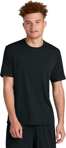 SPORT-TEK Unisex Club Short Sleeve Crew | Moisture Wicking T-Shirt for Men & Women, Odor Resistant, Breathable Mesh in Saudi Arabia