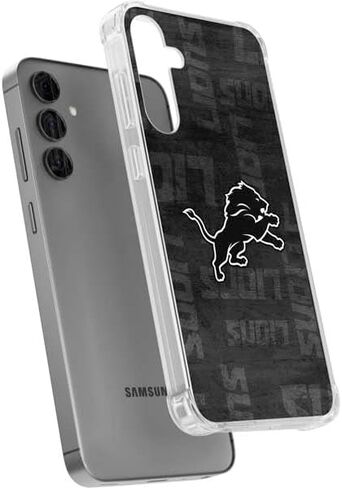 Skinit Clear Phone Case Compatible with Galaxy S24 Plus - Officially Licensed NFL Detroit Lions Black & White Design in Saudi Arabia