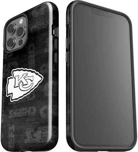 Skinit Impact Phone Case Compatible with iPhone 15 Pro Max - Officially Licensed NFL Kansas City Chiefs Black & White Design in Saudi Arabia
