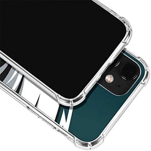 Skinit Clear Phone Case Compatible with iPhone 12 Mini - Officially Licensed NFL Philadelphia Eagles Black & White Design in Saudi Arabia