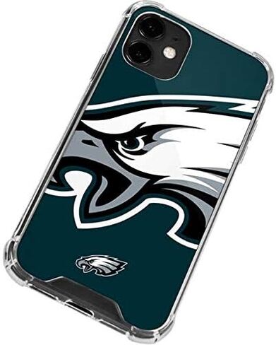Skinit Clear Phone Case Compatible with iPhone 12 Mini - Officially Licensed NFL Philadelphia Eagles Black & White Design in Saudi Arabia