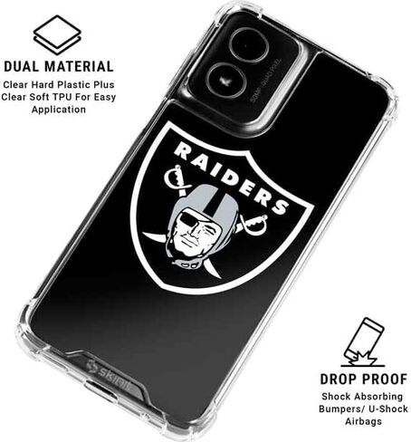 Skinit Clear Phone Case Compatible with Moto G Power 5G (2024) - Officially Licensed NFL Las Vegas Raiders Large Logo Design in Saudi Arabia