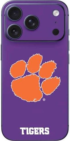 Skinit Decal Phone Skin Compatible with iPhone 17 Pro - Officially Licensed Clemson University Tiger Print Purple Design in Saudi Arabia