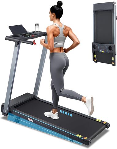 Incline Treadmill with Handles, Portable Small Folding Treadmill for Home Office, Walking Pad with 300 LBS Capacity, 24 Preset Programs, LED Display, Extendable Cup Holder in Saudi Arabia