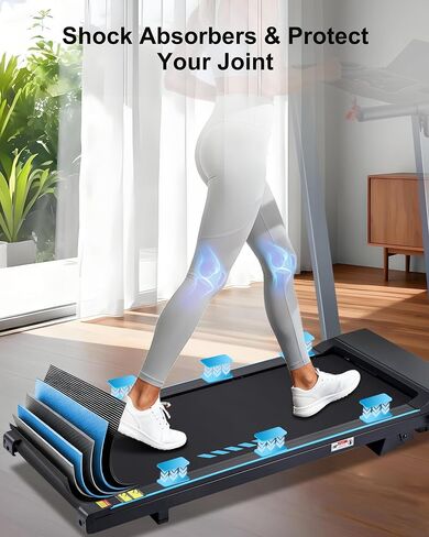 Incline Treadmill with Handles, Portable Small Folding Treadmill for Home Office, Walking Pad with 300 LBS Capacity, 24 Preset Programs, LED Display, Extendable Cup Holder in Saudi Arabia