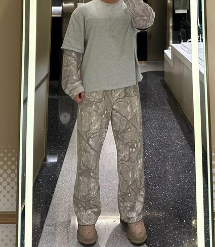 Men's Camo Sweatpants Loose Fit Baggy Joggers Streetwear Workout Athletic Track Pants with Pockets in Saudi Arabia