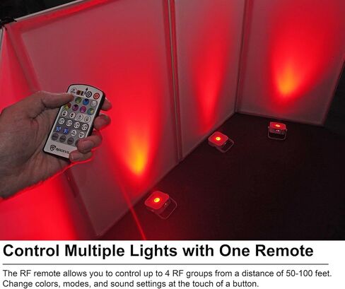 Rockville MINI RF1 V3 Black LED Wash Up Light, RGBWA+UV, Compact, App Control, Remote, LCD, Wireless DMX, Rechargeable, Perfect for DJ/Party Lighting in Saudi Arabia