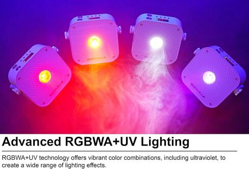 Rockville MINI RF1 V3 Black LED Wash Up Light, RGBWA+UV, Compact, App Control, Remote, LCD, Wireless DMX, Rechargeable, Perfect for DJ/Party Lighting in Saudi Arabia