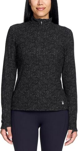 بلوفر سبايدر نسائي بسحاب 1/4 من الصوف مع فتحات إبهام in Kuwait