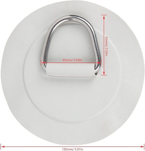 KIMISS D Ring Patch، 6in D Ring Pad Patch PVC الفولاذ المقاوم للصدأ لقارب قابل للنفخ طوف قوارب الكاياك وركوب الأمواج in Saudi Arabia