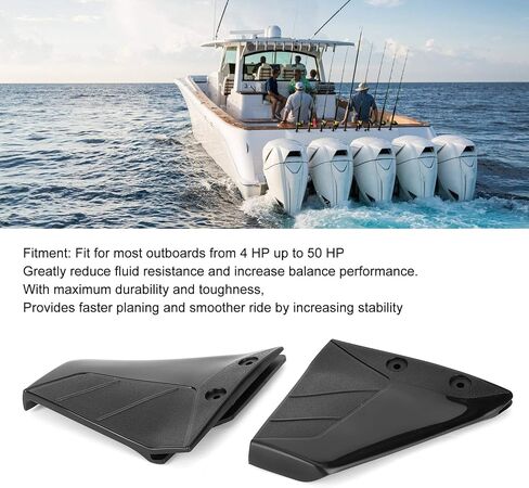 Hydrofoil for Outboard Motor, Pair Small ABS Hydrofoil Boat Motor Stabiliser Enigne Components For Outboard With Bolt Nut in Saudi Arabia