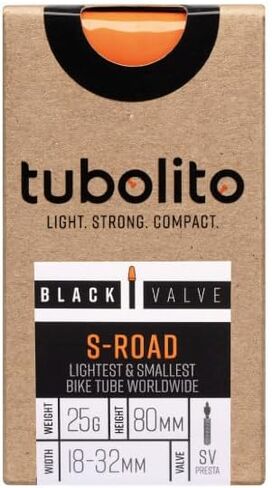 Tubolito S-Tubo Road TPU Inner Tube 700C x 18-28 mm, 42mm/60mm/80mm Presta Valve | Smallest & Lightest Road Bike Inner Tube | Designed for Disc Brake Systems in Saudi Arabia