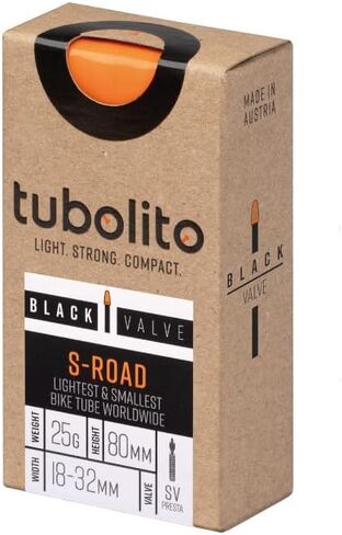 Tubolito S-Tubo Road TPU Inner Tube 700C x 18-28 mm, 42mm/60mm/80mm Presta Valve | Smallest & Lightest Road Bike Inner Tube | Designed for Disc Brake Systems in Saudi Arabia