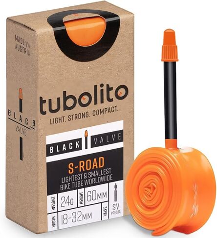 Tubolito S-Tubo Road TPU Inner Tube 700C x 18-28 mm, 42mm/60mm/80mm Presta Valve | Smallest & Lightest Road Bike Inner Tube | Designed for Disc Brake Systems in Saudi Arabia
