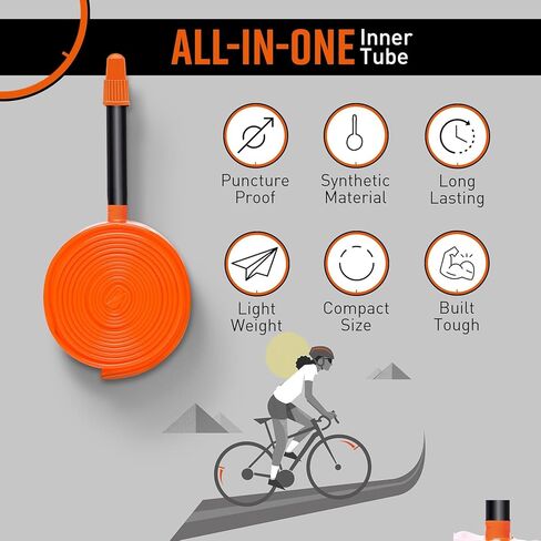 Tubolito S-Tubo Road TPU Inner Tube 700C x 18-28 mm, 42mm/60mm/80mm Presta Valve | Smallest & Lightest Road Bike Inner Tube | Designed for Disc Brake Systems in Saudi Arabia