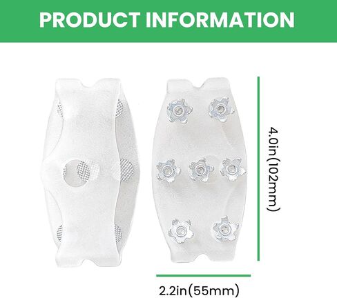 7-Tooth Anti-Slip Shoe Covers - Adjustable Traction Cleats for Snow/Ice, Stainless Steel Spikes, Ideal for Daily & Outdoor Use in Saudi Arabia