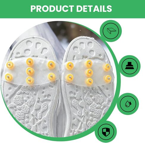 7-Tooth Anti-Slip Shoe Covers - Adjustable Traction Cleats for Snow/Ice, Stainless Steel Spikes, Ideal for Daily & Outdoor Use in Saudi Arabia