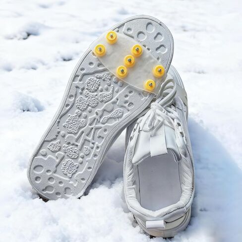 7-Tooth Anti-Slip Shoe Covers - Adjustable Traction Cleats for Snow/Ice, Stainless Steel Spikes, Ideal for Daily & Outdoor Use in Saudi Arabia