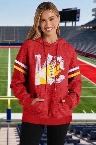 BANGELY Game Day هوديي المرأة لكرة القدم الجرافيك البلوز فريق كرة القدم مروحة البلوز موسم كرة القدم الهراء متماسكة عطلة نهاية الأسبوع القمم in Kuwait