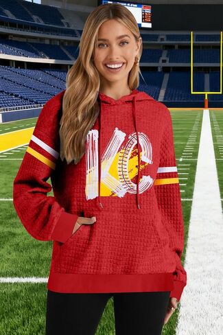 BANGELY Game Day هوديي المرأة لكرة القدم الجرافيك البلوز فريق كرة القدم مروحة البلوز موسم كرة القدم الهراء متماسكة عطلة نهاية الأسبوع القمم in Kuwait