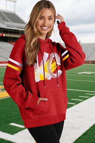 BANGELY Game Day هوديي المرأة لكرة القدم الجرافيك البلوز فريق كرة القدم مروحة البلوز موسم كرة القدم الهراء متماسكة عطلة نهاية الأسبوع القمم in Kuwait