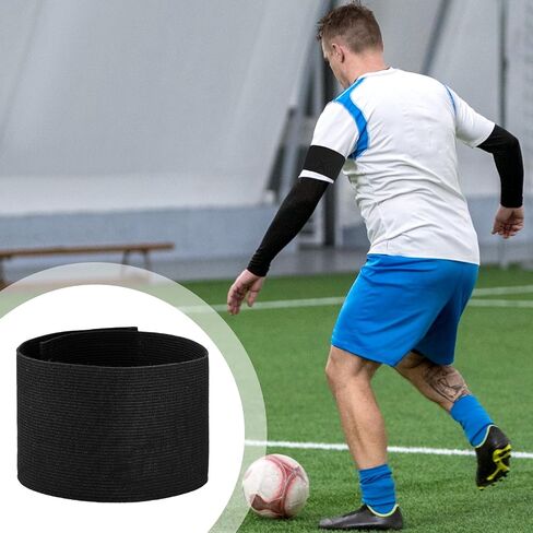 7x38 CM / 2.75x15 Inch 3 PCS Captain Armbands, Black Elastic Arm Band Adjustable Leader Armband Team Sport Armband Soccer Armbands Memorial-Armband Funeral Mourning Band for Volleyball Basketball Team in Saudi Arabia