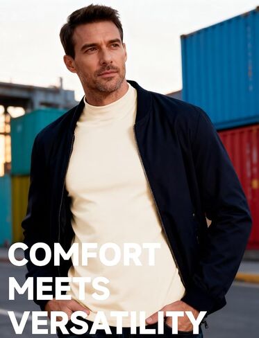Mens Mock Turtleneck Long Sleeve Shirts Thermal Pullover Tops Casual Basic Knitted Undershirt in Saudi Arabia