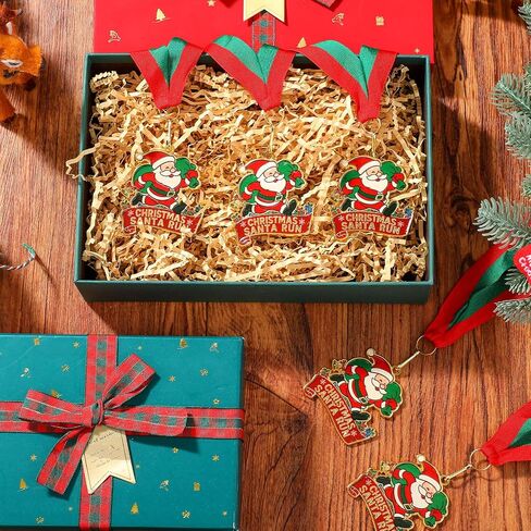 20 Pcs Christmas Medals Award Bulk 2.36" Christmas Santa Run Medals with Neck Ribbon Xmas Santa Run Trophy Awards Gifts Accessories for Xmas Party Charity Event Public Event Gift Campaign in Saudi Arabia