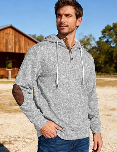 Men's Casual Hoodies Sweatshirts Fashion Long Sleeve Soft Fashion Pullover Hoodie Loose Fit drawstring Hooded in Kuwait