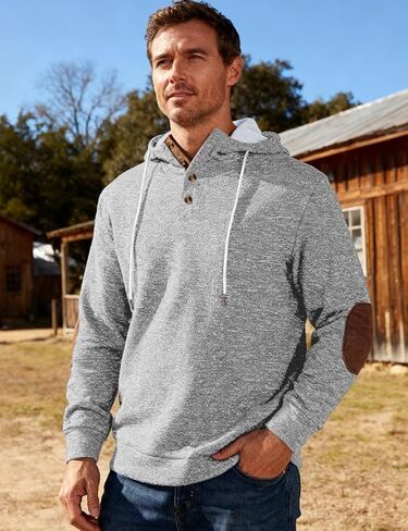 Men's Casual Hoodies Sweatshirts Fashion Long Sleeve Soft Fashion Pullover Hoodie Loose Fit drawstring Hooded in Kuwait