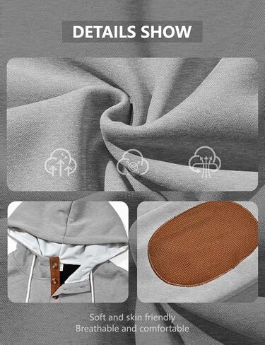 Men's Casual Hoodies Sweatshirts Fashion Long Sleeve Soft Fashion Pullover Hoodie Loose Fit drawstring Hooded in Kuwait