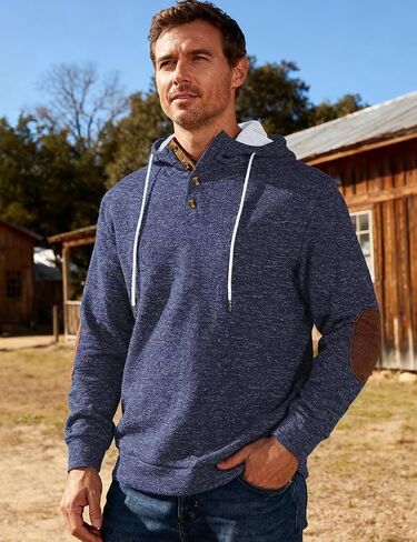 Men's Casual Hoodies Sweatshirts Fashion Long Sleeve Soft Fashion Pullover Hoodie Loose Fit drawstring Hooded in Kuwait