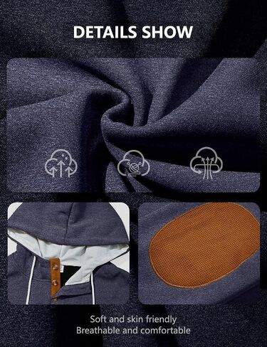 Men's Casual Hoodies Sweatshirts Fashion Long Sleeve Soft Fashion Pullover Hoodie Loose Fit drawstring Hooded in Kuwait
