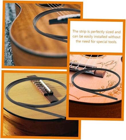 BESPORTBLE 10pcs Guitar Edge Trims Binding Strips Inlay Decorative Guitar Purfling Strips Black in Saudi Arabia