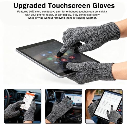 Thermal Touchscreen Gloves for Men & Women - Fleece Lined for Skiing, Cycling, Running - Anti-Slip Winter Warm in Saudi Arabia