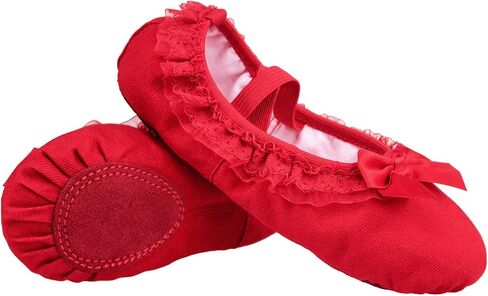 Sweet Toddler Girls Ballet Shoes Soft Canvas Lace Dance Slippers for Training, Performance, Class, Yoga, Indoor Sports in Saudi Arabia