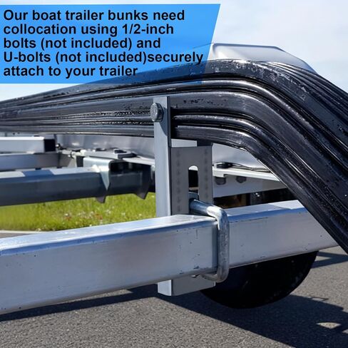 Zonon 4 قطع قارب مقطورة قوس بطابقين 8 "مربع U-Bolt نمط المجلفن قوس بطابقين قارب مقطورة حامل الأسطوانة مصممة لدعم الملحقات عبر الأعضاء in Saudi Arabia