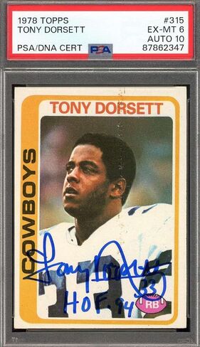 توني دورسيت جوهرة النعناع 10 PSA DNA موقعة 1978 Topps Rookie Autograph - كرة القدم Slabbed بطاقات المبتدئين الموقعة in Saudi Arabia