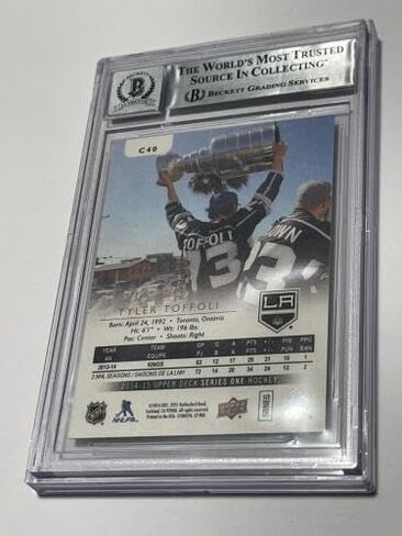 Tyler Toffoli Signed LA Kings UD Upper Deck Canvas Card Slabbed Beckett BAS IP a - Hockey Slabbed Autographed Rookie Cards in Saudi Arabia