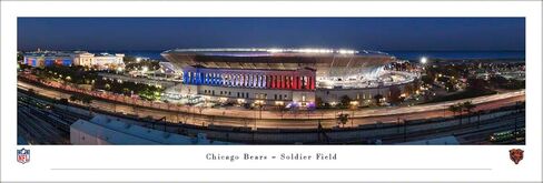 Chicago Bears، Soldier Field - ملصق غير مؤطر مقاس 40 × 13.5 NFL من Blakeway Panoramas in Saudi Arabia