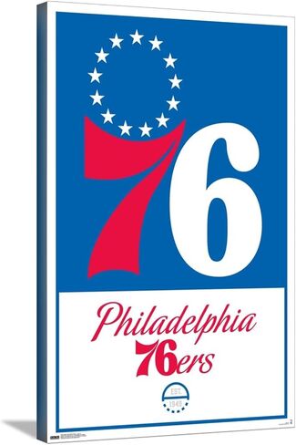 Trends International NBA Philadelphia 76ers - ملصق حائط بشعار 21، 22.37 بوصة × 34.00 بوصة، قماش مشدود in Saudi Arabia